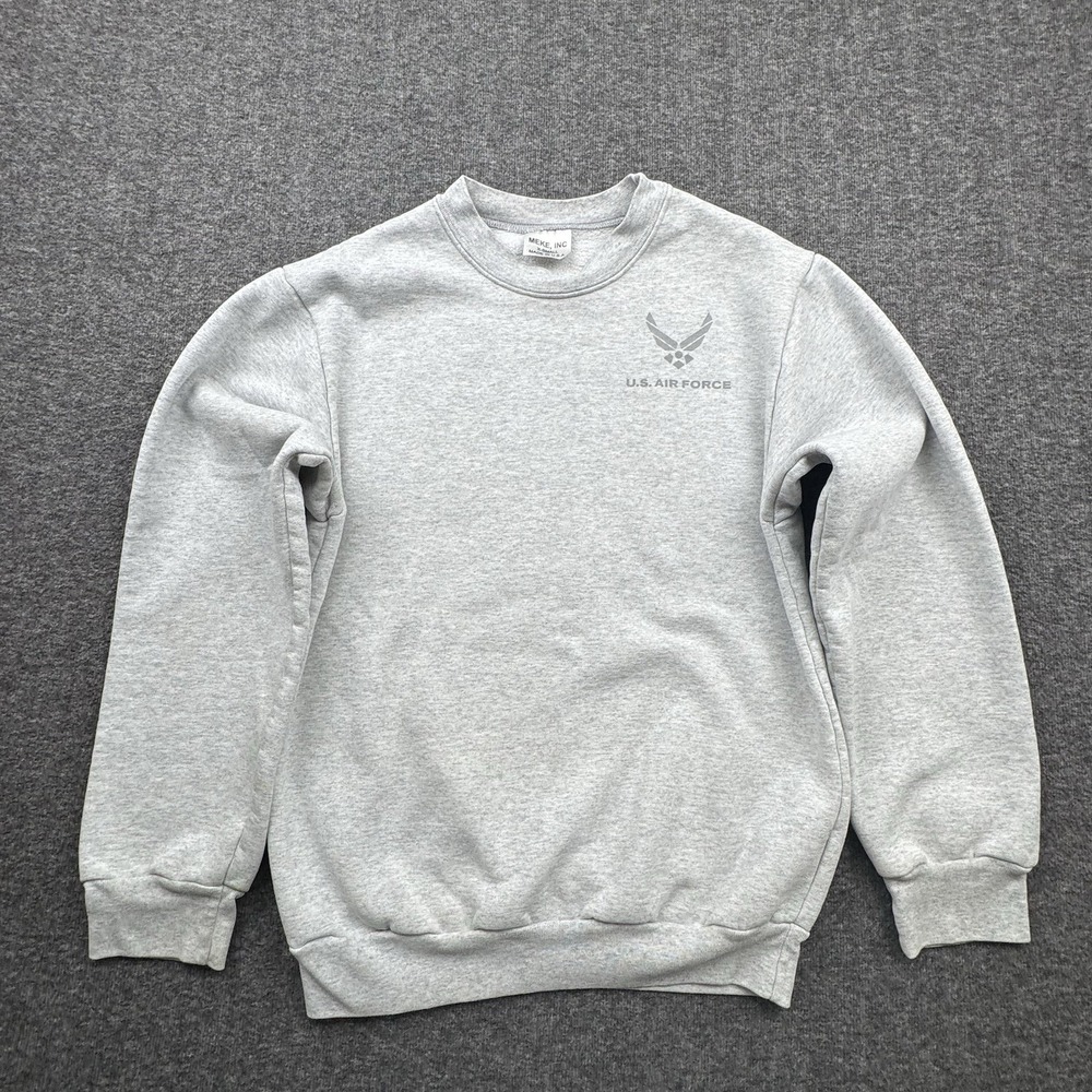 Meke US Air Force Basic Training Sweatshirt Sz XS Gray Long Sleeve *Stains* USA